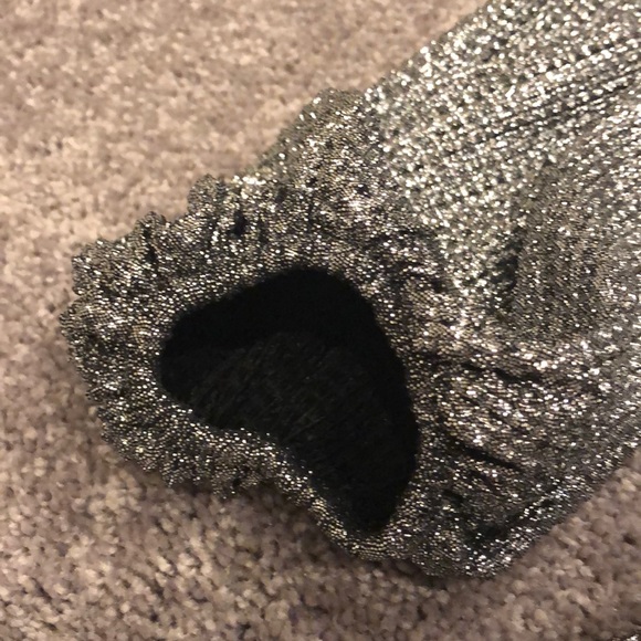 Topshop Silver Metallic Plissé Surplice Dress 4 - Picture 7 of 8